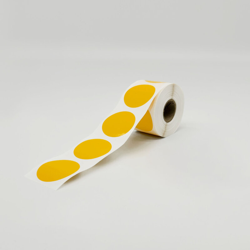 CJ80 Yellow Labels <br> 40mm Circles - 450/roll