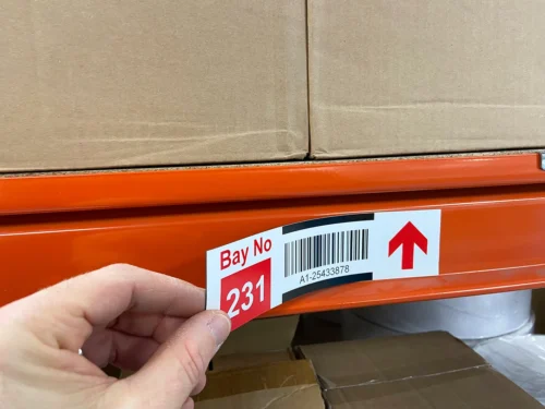 Racking barcode label