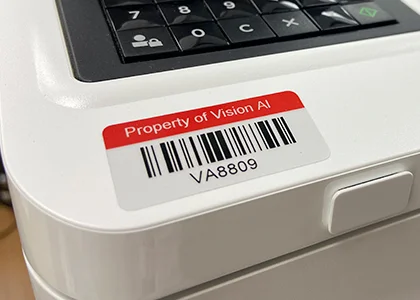 Asset Numbering and barcode sample labels 