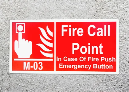 Fire call point location number label