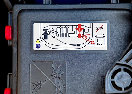 Car Battery Instructional Label